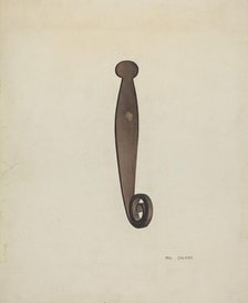 Iron Shutter Latch, c. 1939. Creator: William Paul Childers.