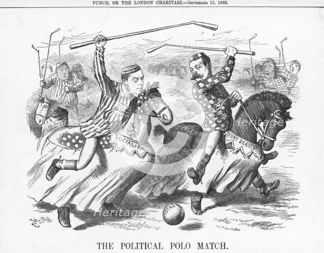 'The Political Polo Match', 1885. Artist: Joseph Swain