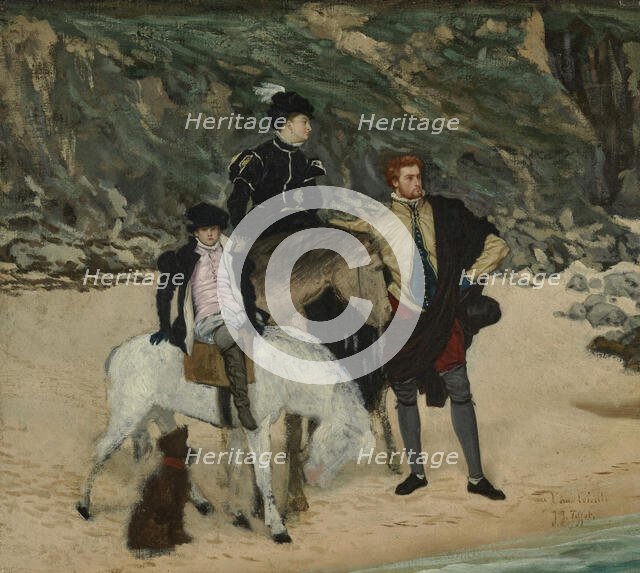 On the Beach - Mary, Queen of Scots, 1867. Creator: Tissot, James Jacques Joseph (1836-1902).