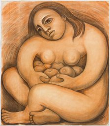 Woman Holding Fruit, 1932. Creator: Diego Rivera.
