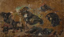 Sketches of Dogs, c1930. Creator: Olga Boznanska.