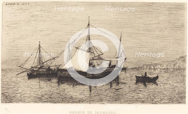 Barque de Pecheurs, 1874. Creator: Adolphe Appian.