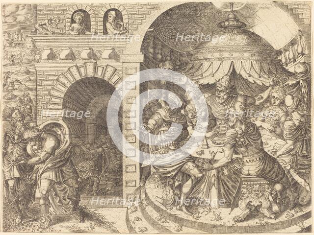 Pharaoh and the Plague of Frogs. Creator: Pierre Woeiriot.