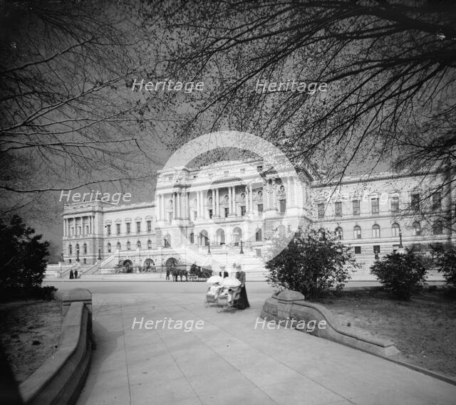 Library of Congress facade, dark sky, Washington, D.C., 1902. Creator: Unknown.