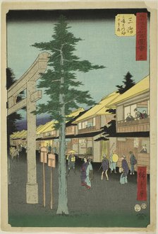 Mishima: The First Gate of the Mishima Daimyojin Shrine, no. 12 from the series "Famous Si..., 1855. Creator: Ando Hiroshige.