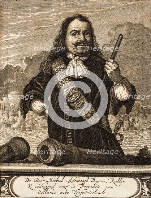 Portrait of Michiel de Ruyter (1607-1676) (From: Schauplatz des Krieges), 1675. Creator: Anonymous.