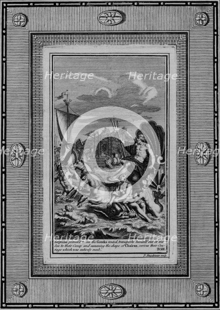 'Neptune provok'd to see the Greeks routed' Artist: Paul Fourdrinier.
