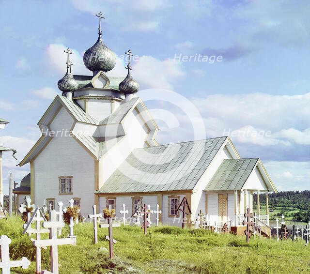 Assumption of the Mother of God Church in Deviatiny (200 years old) [Russian Empire], 1909. Creator: Sergey Mikhaylovich Prokudin-Gorsky.