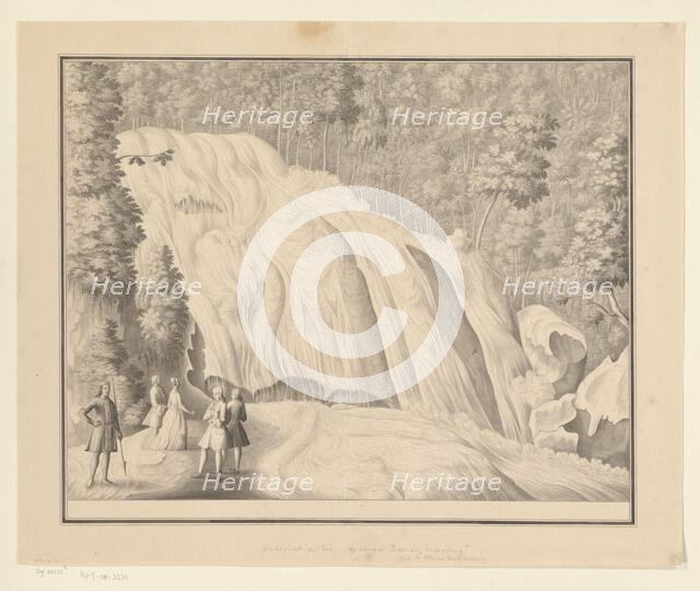 Waterfall in the Bantimurung mountains, 1745. Creator: J.G. Loten.