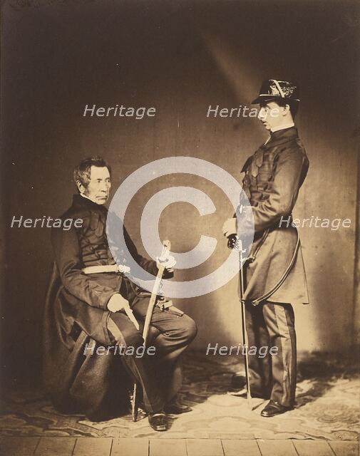 Lt. Gen. Sir J. Burgoyne, G.C.B. & Lt. Stopford, A.D.C., 1855. Creator: Roger Fenton.