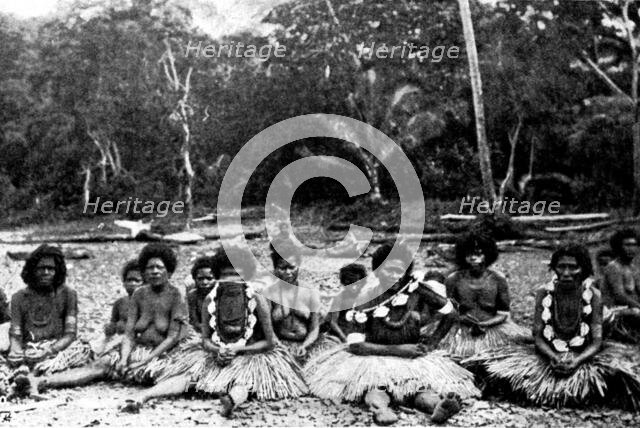 A Page from Papua: New Guinea widows mourning, 1895. Creator: George Meisenbach.