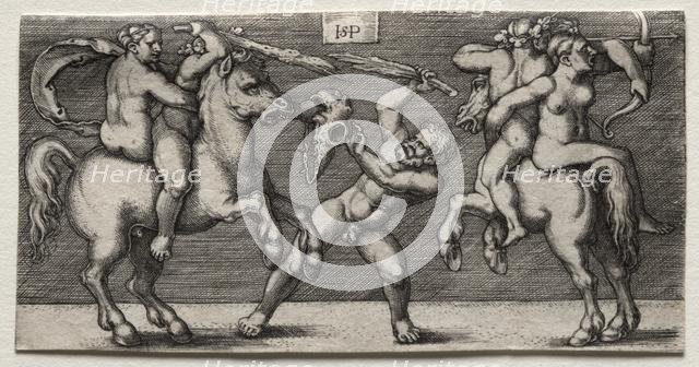 Combat of Three Men, 1546-1547. Creator: Hans Sebald Beham (German, 1500-1550).