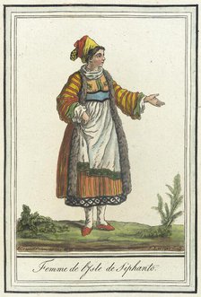 Costumes de Différents Pays, 'Femme de l'Isle de Siphanto', c1797. Creator: Jacques Grasset de Saint-Sauveur.
