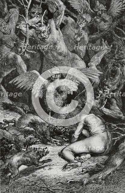 The Divine Comedy (1307-1321): Inferno (Hell), 1888.  Creators: Jean Edouard Dargent, Edouard Berveiller.