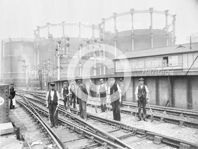 Railway Maintenance gang, St Pancras, London. Artist: Galt