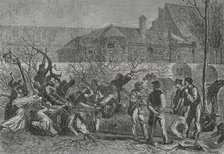 Franco-Prussian War (1870-1871): The besieged cutting down trees round Paris for firewood, 1871.  Creator: Auguste Trichon.