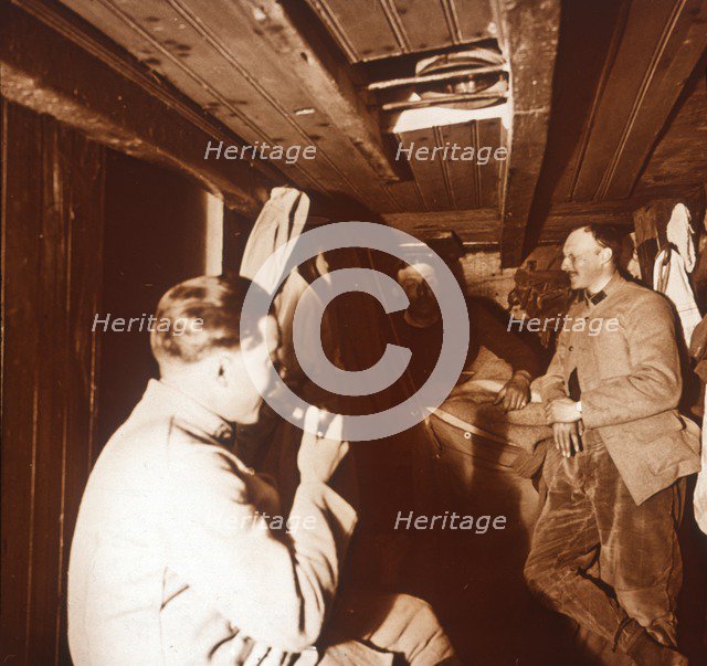 Soldiers in trenches, Genicourt, northern France, c1914-c1918. Artist: Unknown.