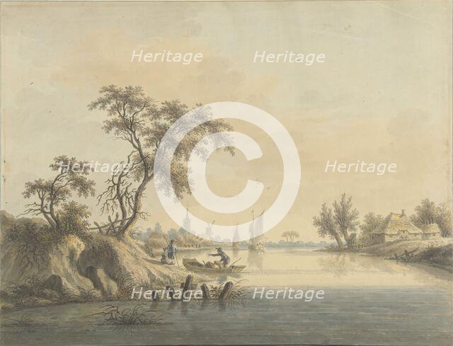 View of the village of Elst on the Maas, 1758-1815. Creator: Nicolaas Wicart.