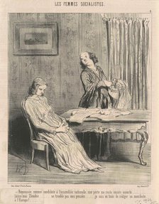 Repoussée ... une porte me reste ouverte ..., 19th century. Creator: Honore Daumier.