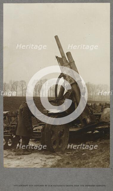 Anti-aircraft gun captured by our victorious troops from the defeated Germans. 1915. (1921). Creator: HD Girdwood.