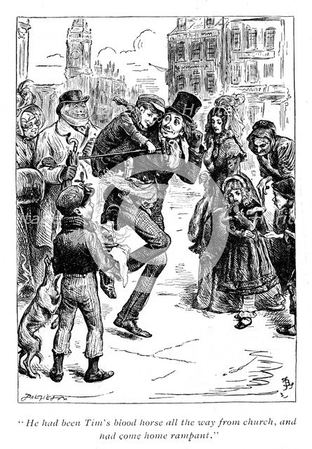 Scene from A Christmas Carol by Charles Dickens, 1843. Artist: Unknown