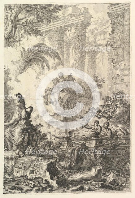 Frontispiece, with Statue of Minerva, ca. 1748. Creator: Giovanni Battista Piranesi.