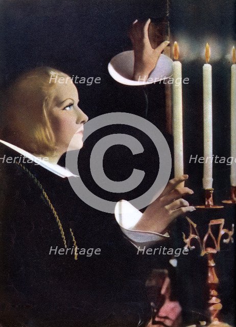 Greta Garbo, Swedish actress, 1934-1935. Artist: Unknown