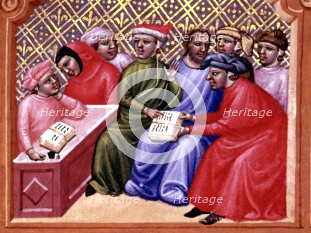 Miniature in 'Codex Justinian Institutiones Feodorum et Alia', illuminated manuscript, c. 1300, d…