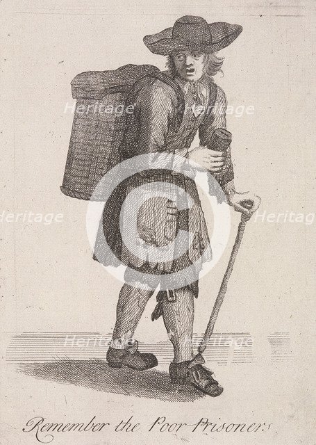 'Remember the Poor Prisoners', Cries of London, c1688. Artist: Anon