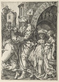The Story of Lot: Lot and His Family Fleeing Sodom, 1555. Creator: Heinrich Aldegrever (German, 1502-1555/61).