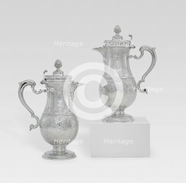 Pair of Wine Ewers, Dublin, c. 1740. Creator: David Bomes.