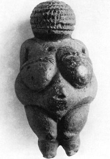 Venus of Willendorf, Stone Age oolitic limestone carving, c24,000-c22,000 BC. Artist: Unknown