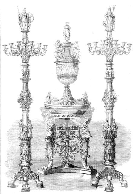 The International Exhibition: vase and candelabra..., 1862. Creator: Unknown.