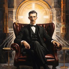 AI Image - Portrait of Nikola Tesla, c1900s, (2023). Creator: Heritage Images.