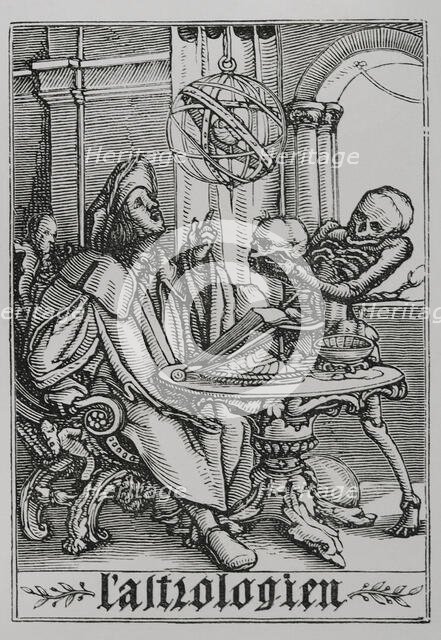 The Astrologer from "The Dance of Death", 1538, (1877).  Creator: Unknown.