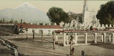 Mexico, Popocatapetl [sic] from plaza, Amecameca, between 1884 and 1900. Creator: William H. Jackson.