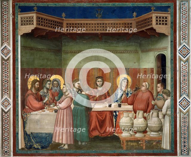 Marriage at Cana (From the cycles of The Life of Christ), 1304-1306. Creator: Giotto di Bondone (1266-1377).