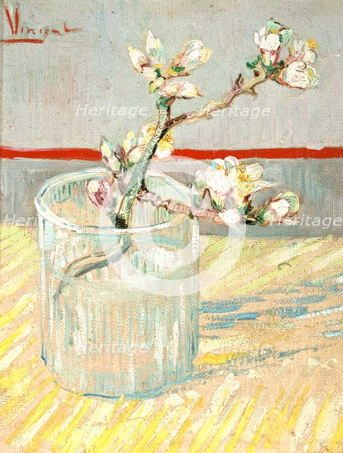 'Sprig of Flowering Almond Blossom in a Glass', 1888.  Artist: Vincent van Gogh
