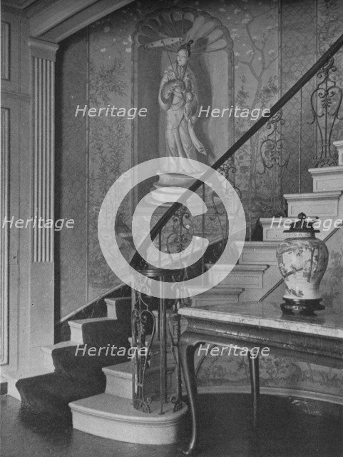 Painted decoration, wall of the stairway, house of Mrs WK Vanderbilt, New York City, 1924. Artist: Unknown.