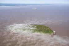 Low cloud over the island of Steep Holm, North Somerset, 2018. Creator: Historic England Staff Photographer.