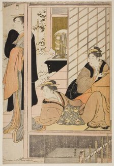 Women Viewing a Snowy Garden from a Parlor, c. 1786. Creator: Torii Kiyonaga.