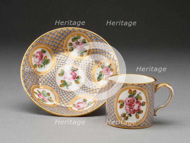 Cup and Saucer, Sèvres, 1777. Creators: Sèvres Porcelain Manufactory, Guillaume Noël.