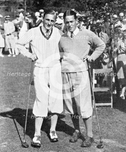 Bobby Jones and fellow golfer, c1920s. Artist: Unknown