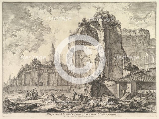 The Temple of Venus and Roma (erroneously called Temple of Sol and Luna) (Veduta degli..., ca. 1759. Creator: Giovanni Battista Piranesi.