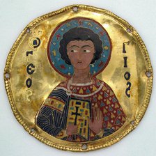 Medallion with Saint George from an Icon Frame, Byzantine, ca. 1100. Creator: Unknown.