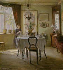 Sunlight in the Dining-room, 1889. Creator: Viggo Johansen.
