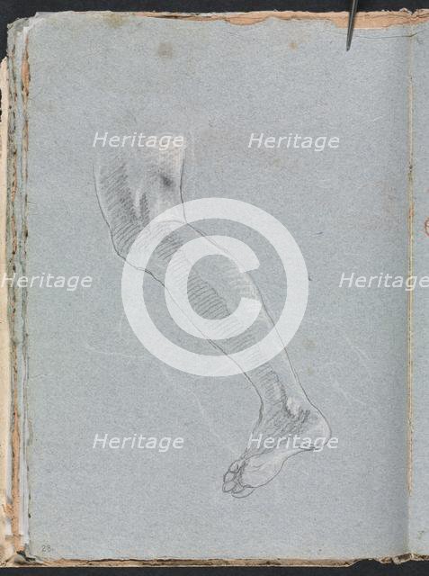 Verona Sketchbook: Left leg (page 28), 1760. Creator: Francesco Lorenzi (Italian, 1723-1787).