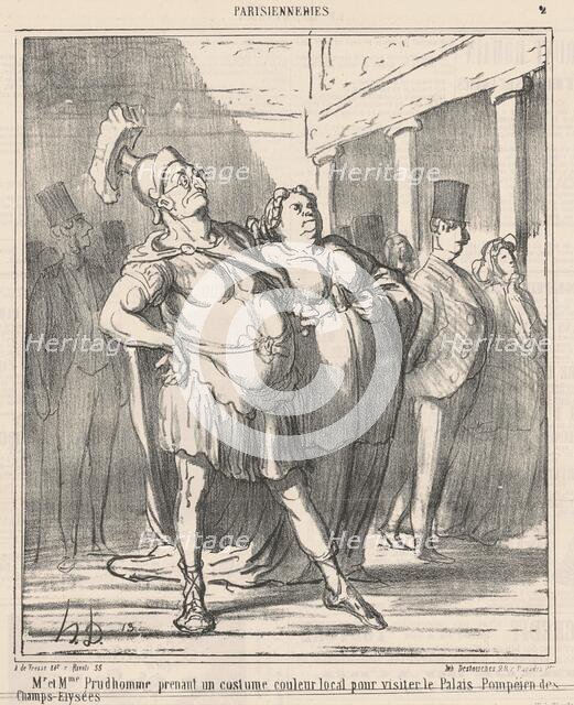 Mr. et Mme Prudhomme prenant un ..., 19th century. Creator: Honore Daumier.