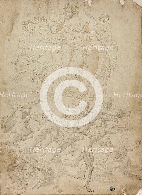 Triumph of Bacchus, Archers Shooting at a Herm, and Other Studies, n.d. Creator: Unknown.