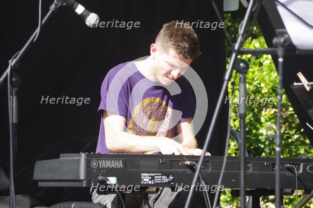 Emile Hinton, Jean Toussaint Quartet, Battle Jazz Weekend, Battle, East Sussex, 24 July 2022. Creator: Brian O'Connor.